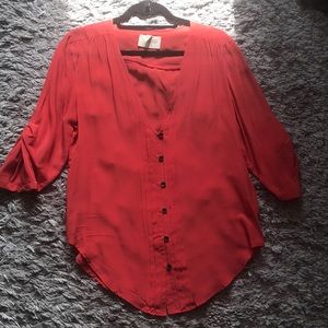 Yumi Kim Coral Silk Blouse